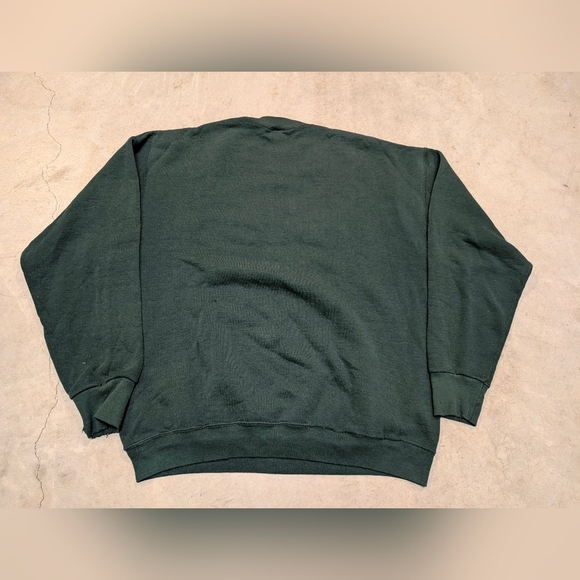 VTG 90s Fruit Of The Loom New York Crew Neck Green Mens XL Flaws - Picture 6 of 8